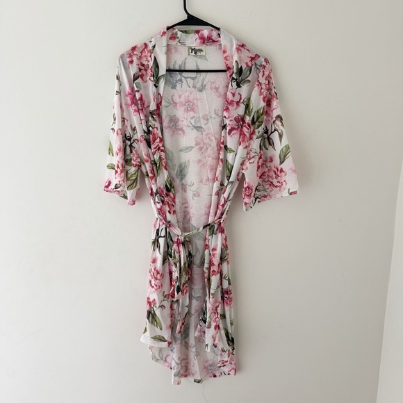 Show Me Your MuMu Other - Show Me Your Mumu Belted Robe One Size Pink Floral Casual Wrap Cozy Feminine